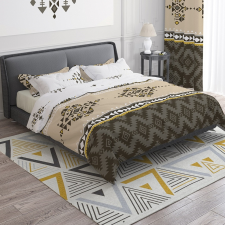 Mendis - Lenjerie pat dublu, 100% Bumbac Ranforce - Motive Etnice - 4 piese [2]