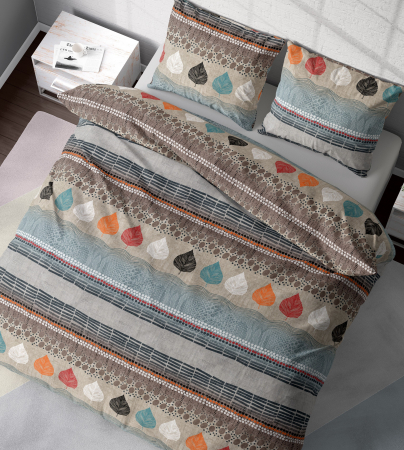 Kaya - Lenjerie pat dublu, 100% Bumbac Ranforce - Motive Etnice - 4 piese [3]