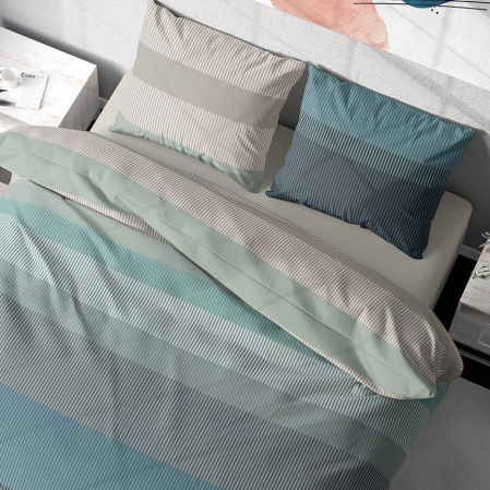 Lenjerii Pattern Lab - Neptun - Set lenjerie pat dublu, 100% Bumbac Ranforce - 4 piese