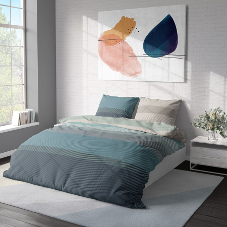 Neptun - Set lenjerie pat dublu, 100% Bumbac Ranforce - 4 piese [2]