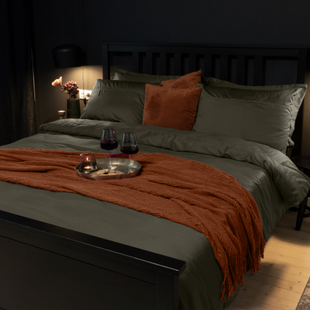 Sateen Dark Hunter - Set lenjerie pat dublu, 100% Bumbac Satinat - 3 piese [2]