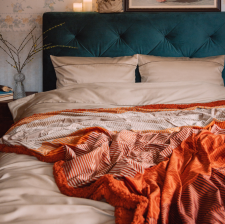 Lenjerii de pat uni - SATEEN TAUPE - Set lenjerie pat dublu, 100% Bumbac Satinat - 3 piese