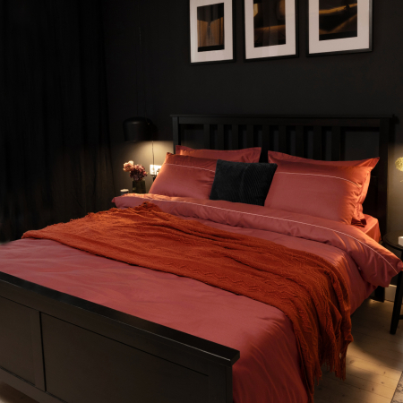 Sateen Ginger - Set lenjerie pat dublu, 100% Bumbac Satinat - 3 piese [1]