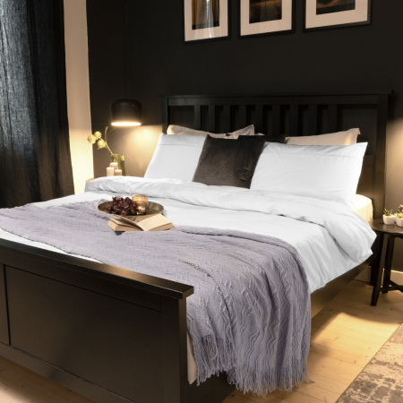 Sateen Silvery - Set lenjerie pat dublu, 100% Bumbac Satinat - 3 piese [1]