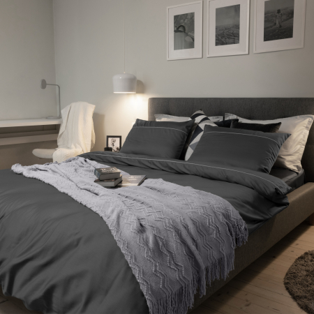 Sateen Smoky - Set lenjerie pat dublu, 100% Bumbac Satinat - 3 piese [1]