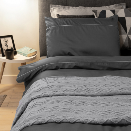 Sateen Smoky - Set lenjerie pat dublu, 100% Bumbac Satinat - 3 piese [2]