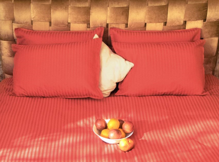 Seville Lux - Rosu - Set lenjerie pat dublu, 100% Bumbac Satinat - 3 piese [4]