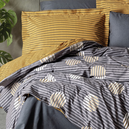 Lenjerii Pattern Lab - Strew - Lenjerie pat dublu, 100% Bumbac - 4 piese