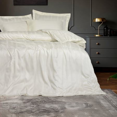 Stripe Ekru - Lenjerie pat dublu, 60% Bambus 40% Bumbac - 6 piese [3]