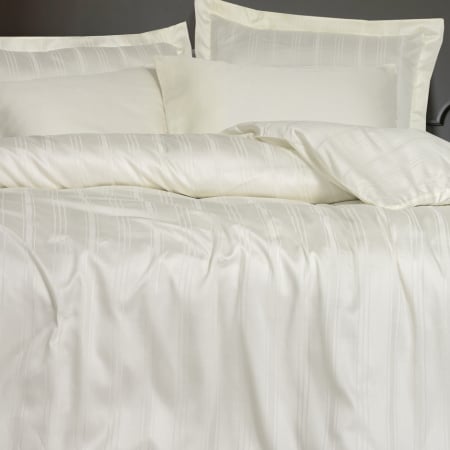 Stripe Ekru - Lenjerie pat dublu, 60% Bambus 40% Bumbac - 6 piese [1]