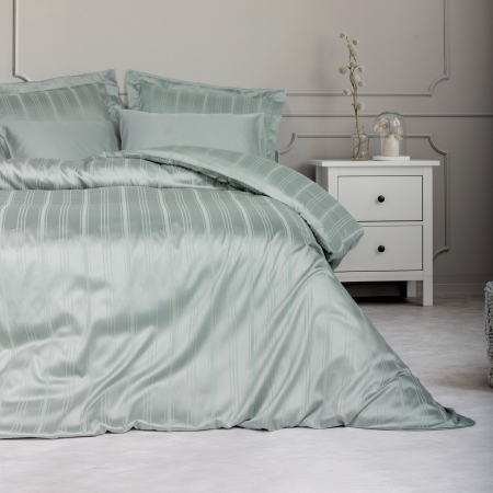 Stripe Mint - Lenjerie pat dublu, 60% Bambus 40% Bumbac - 6 piese [1]