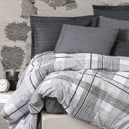 Lenjerii Pattern Lab - Will - Lenjerie pat dublu, 100% Bumbac - 4 piese