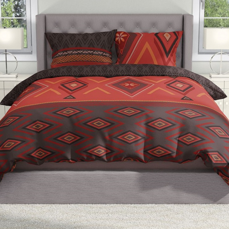 Zahira - Lenjerie pat dublu, 100% Bumbac Ranforce - Motive Etnice - 4 piese [2]