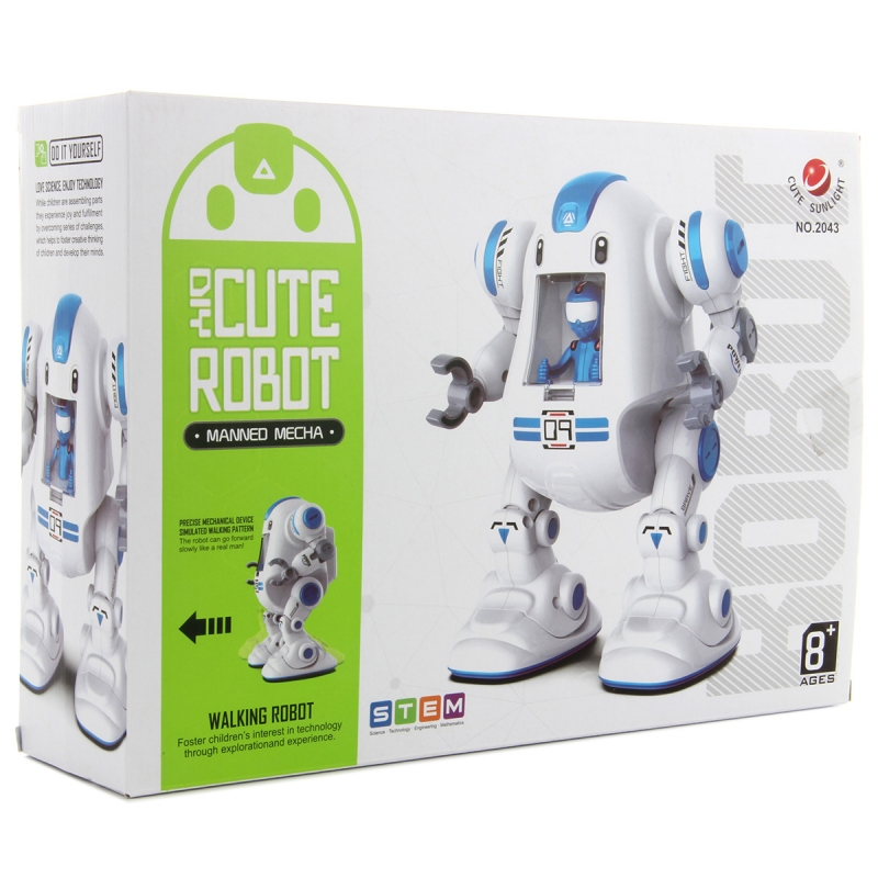 Set Educativ de Constructii -  Roboțel cu Funcții Electrice de mers și funcție de mișcare circulară a brațelor în sus și în jos [8]