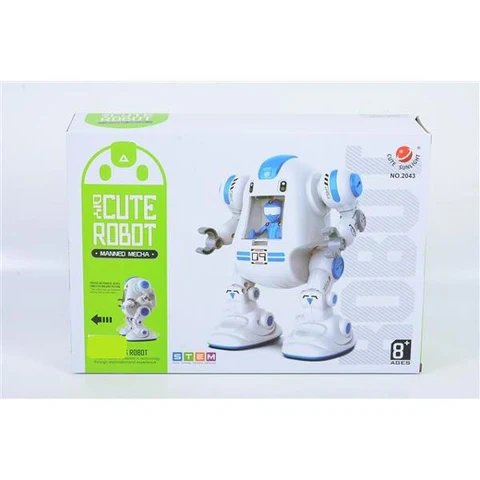 Set Educativ de Constructii -  Roboțel cu Funcții Electrice de mers și funcție de mișcare circulară a brațelor în sus și în jos [2]