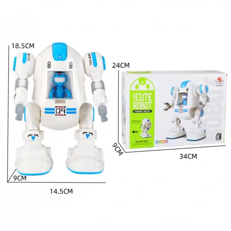 Set Educativ de Constructii -  Roboțel cu Funcții Electrice de mers și funcție de mișcare circulară a brațelor în sus și în jos [6]