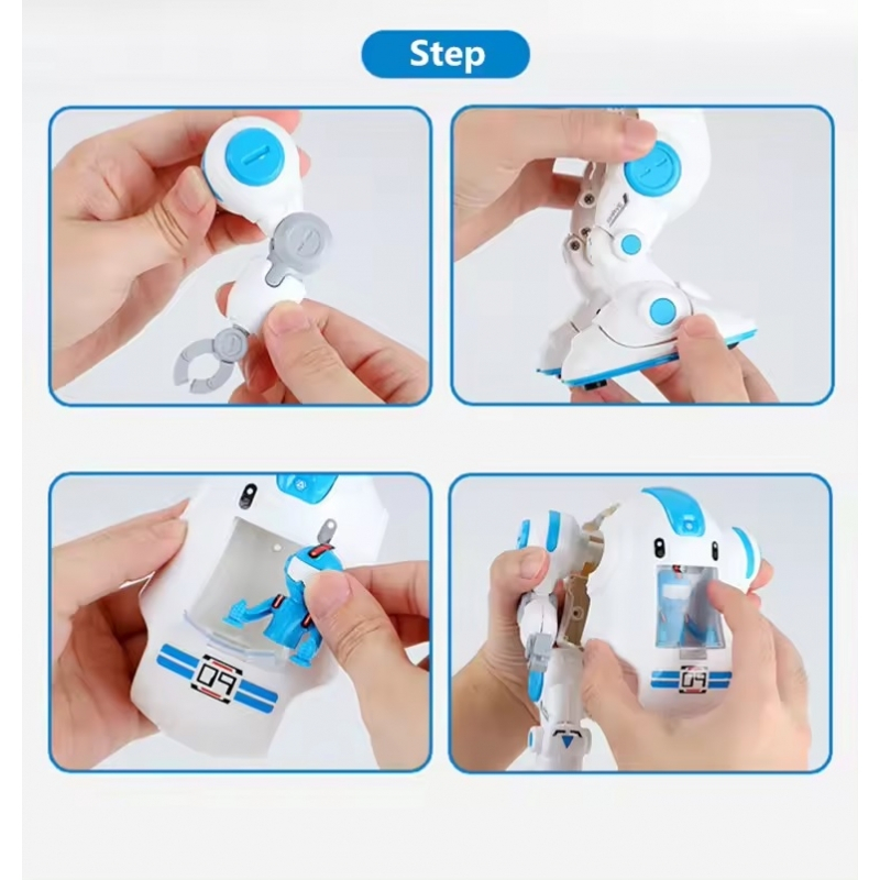 Set Educativ de Constructii -  Roboțel cu Funcții Electrice de mers și funcție de mișcare circulară a brațelor în sus și în jos [7]