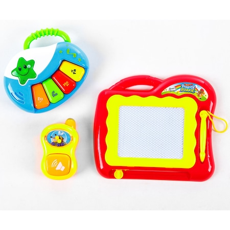 Antepremergator Baby First Step, Jucarii detasabile, tabla de scris, telefon, pian, toate detasabile, lumini si sunete, 45 cm inaltime  interactiv [4]