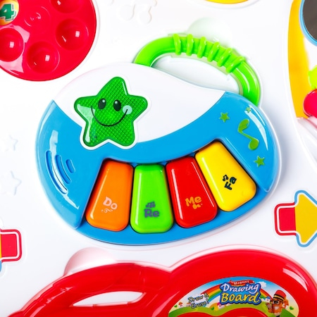 Antepremergator Baby First Step, Jucarii detasabile, tabla de scris, telefon, pian, toate detasabile, lumini si sunete, 45 cm inaltime  interactiv [5]