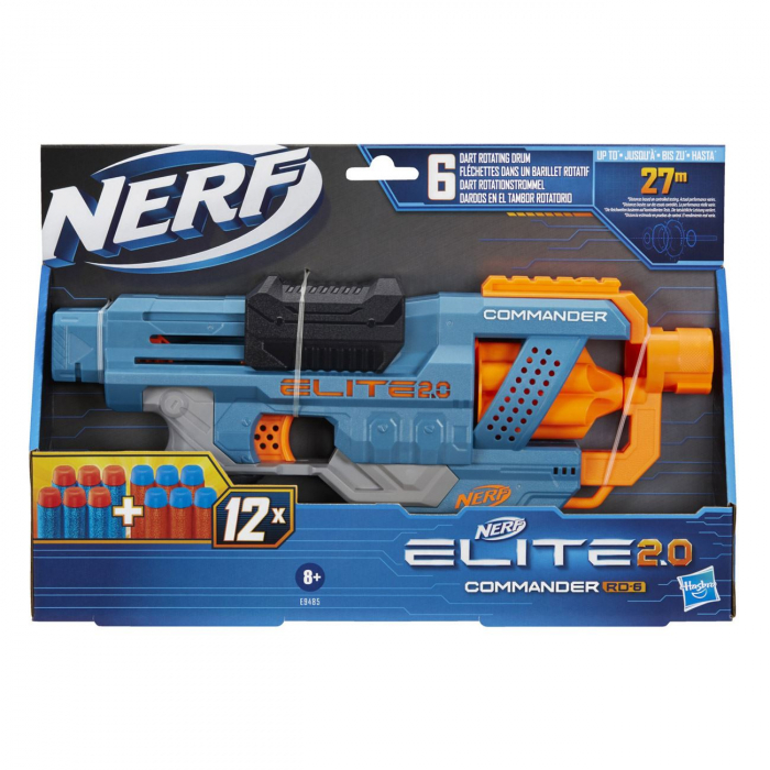 Arma de jucarie, Zola®, NERF Elite 2.0 Commander RD 6, cu 12 sageti, albastra/ portocalie [2]