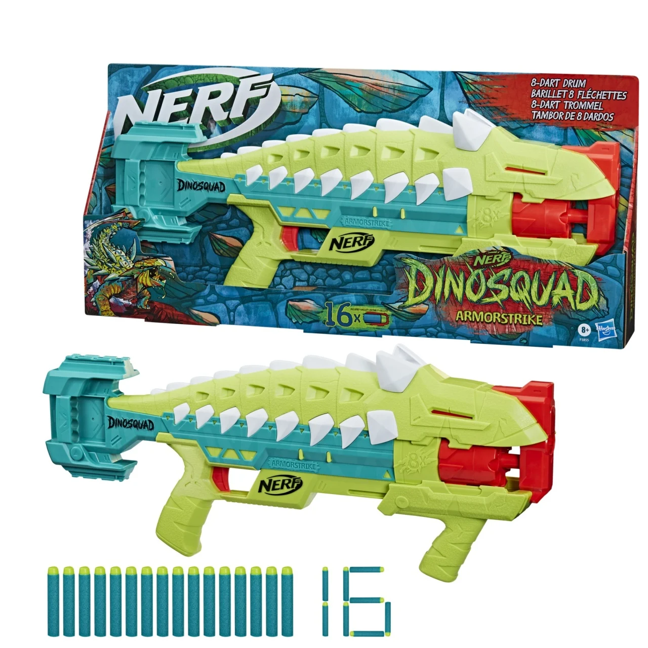Blaster din Lumea Dinozaurilor Legendari - Nerf Elitte Dinosquad - Armorstrike, 16 proiectile [10]