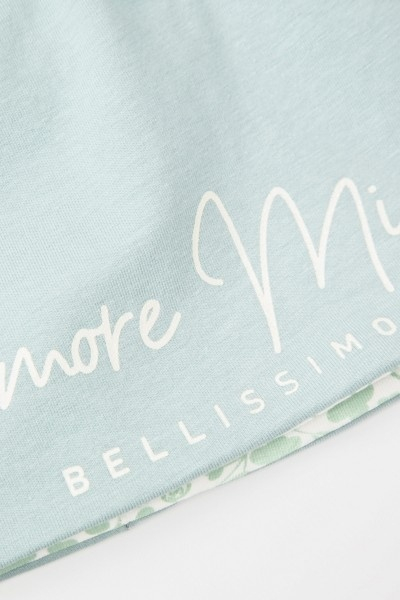 Caciula de Tranzitie Reversibila -  Bellissimo Amore Mio - Material Moale Tricotat Subtire si Elastic pentru Fetite ,  Sezon Primavara - Vara- Toamna , Multicolor [2]