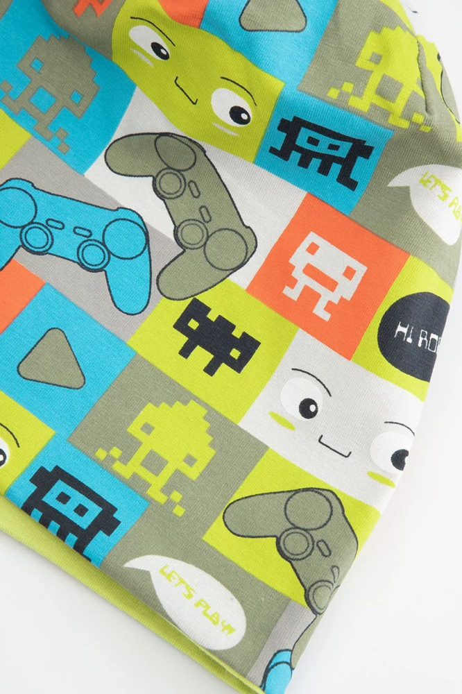 Caciula de Tranzitie Reversibila din  Material Tricotat Subtire si Elastic pentru Copii  Let's Play Minecraft,  Sezon Primavara - Vara- Toamna , Multicolor [2]