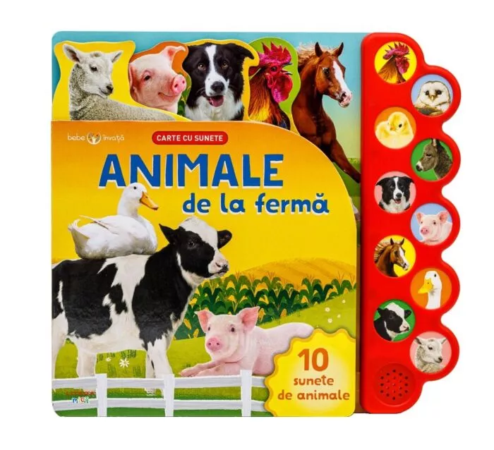 Carte pentru Bebelusi  - Animale de la Ferma. Carte cu Sunete - Bebe Apasa si  Invata [3]