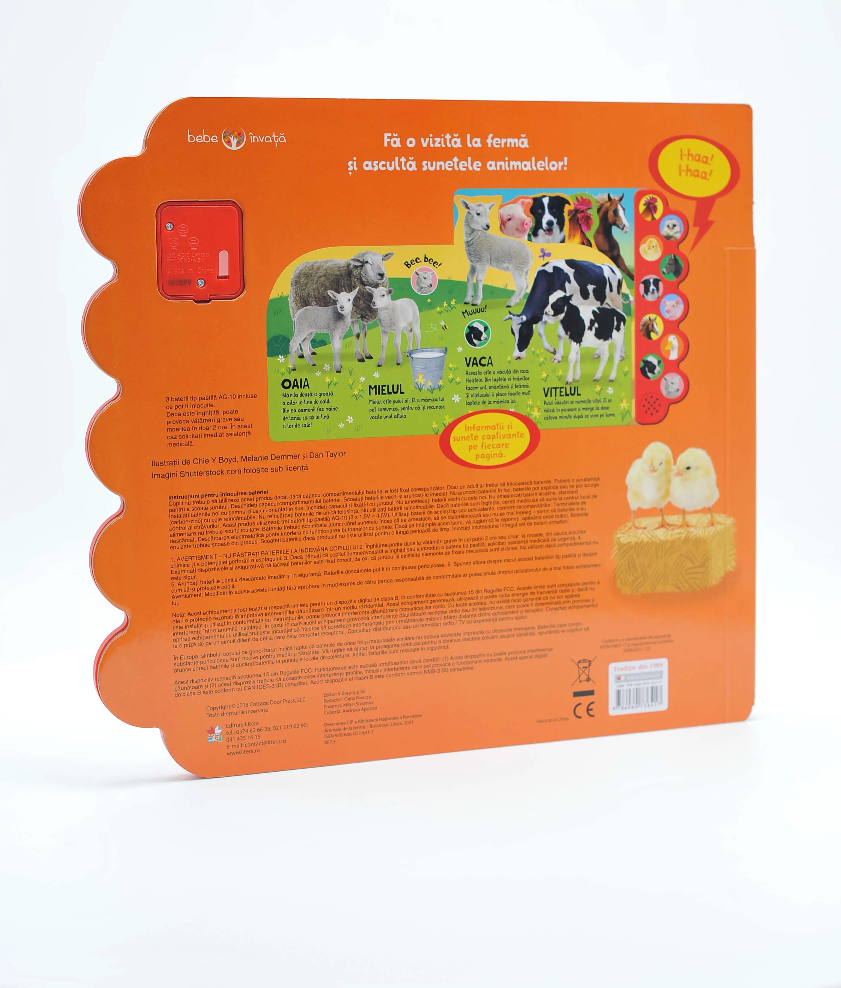 Carte pentru Bebelusi  - Animale de la Ferma. Carte cu Sunete - Bebe Apasa si  Invata [4]