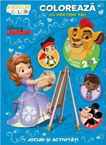 Carte  de Jocuri si Activitati pentru Copii Disney. Coloreaza cu prietenii tai  Intoarce Cartea, 2 in 1 [2]