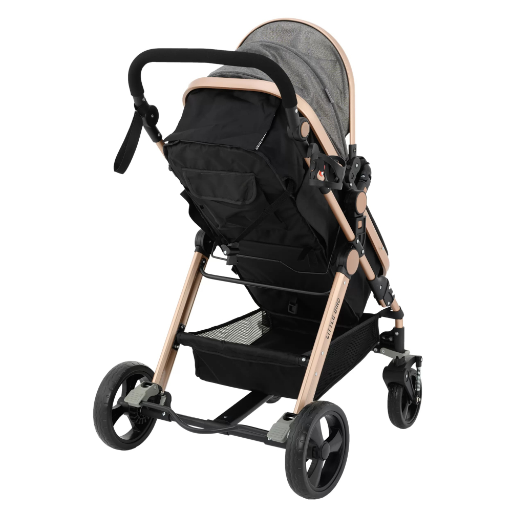 Carucior  City Travel cu Suspensii, 2in1 Transformabil Landou-Sport,  Gri [4]