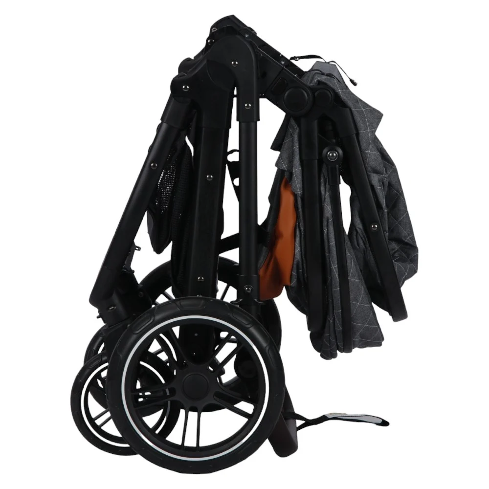 Carucior Multifunctional 2 in 1, Suspensii, Roti Rezistente, Maner Reversibil, Parasolar, ROYAL SPX1 - Culoare Gri Inchis [7]