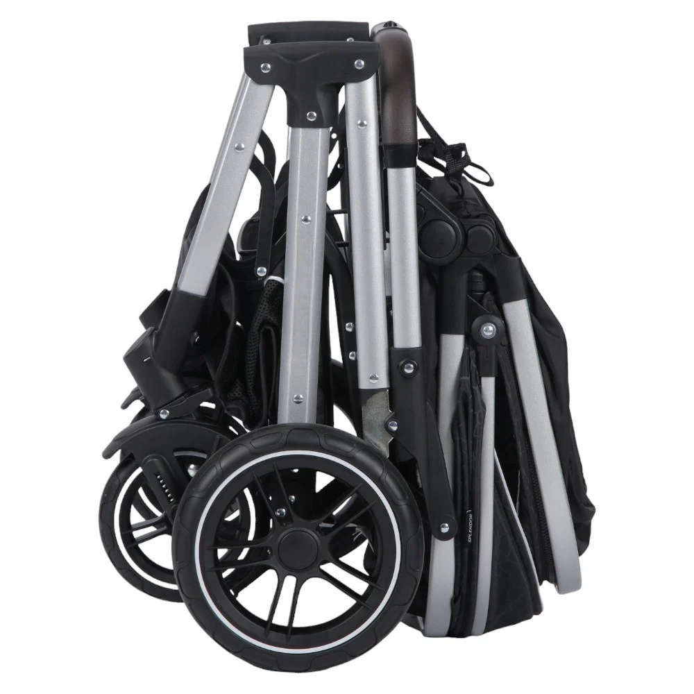 Carucior Multifunctional pentru Bebelusi - 2 in 1, Suspensii, Roti Rezistente, Maner Reversibil, Parasolar, ROYAL SPX4 - Culoare Negru Crocodil [7]