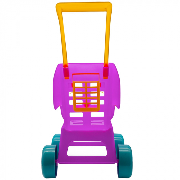 Carucior din Plastic  pentru Papusi , Mov/Galben/Bleu , inaltime 49 cm [2]