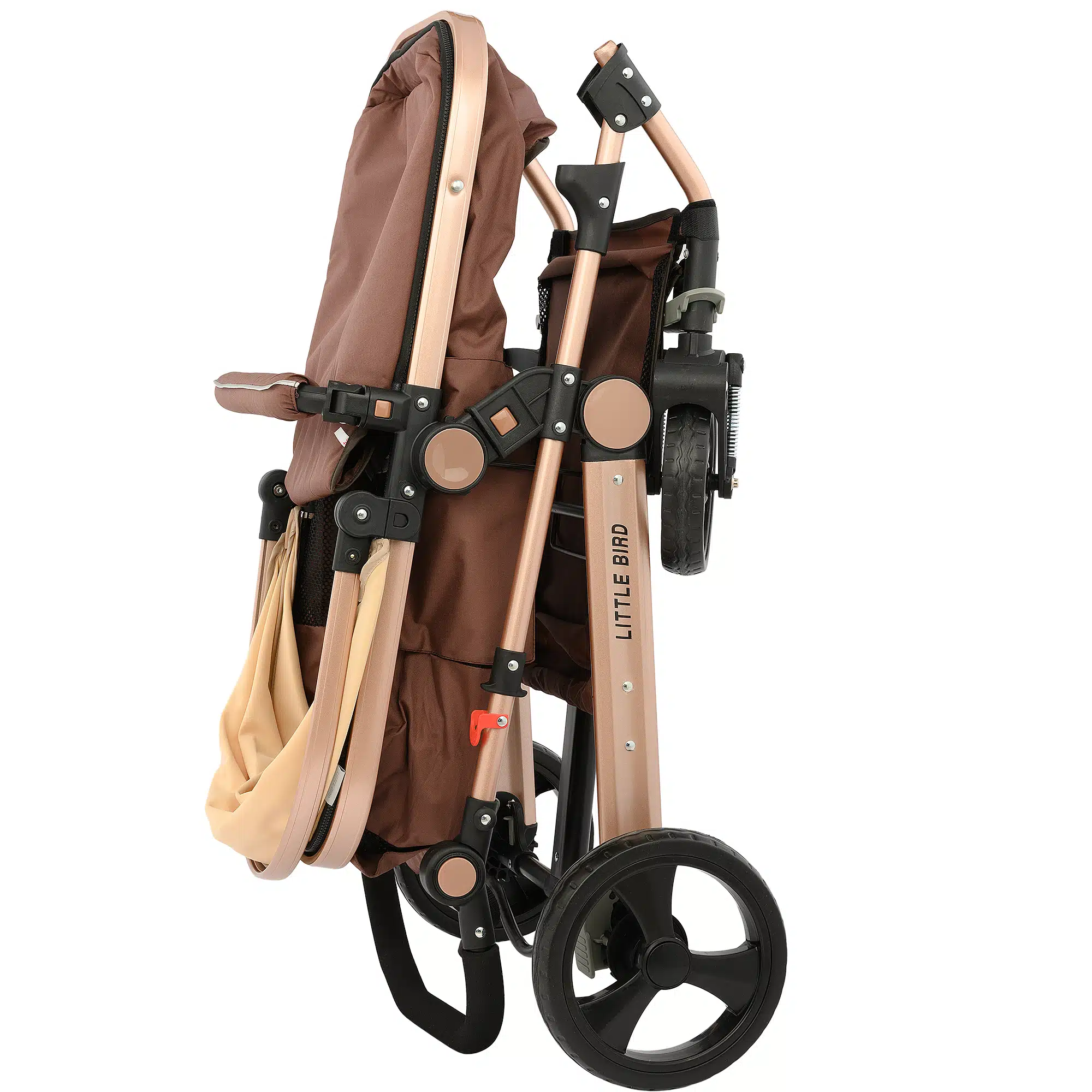 Carucior Royal City Travel cu Suspensii, 2in1 Transformabil Landou-Sport,  Maro cu Beige [3]