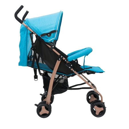Carucior Sport Jolly Kids pentru Copii cu Bara de protectie, Frana Dubla, Materiale de Calitate Superioara , Centura de Siguranta inclusa , Copertina Rotunda Inclusa , Varsta 0-36 luni , Albastru [2]