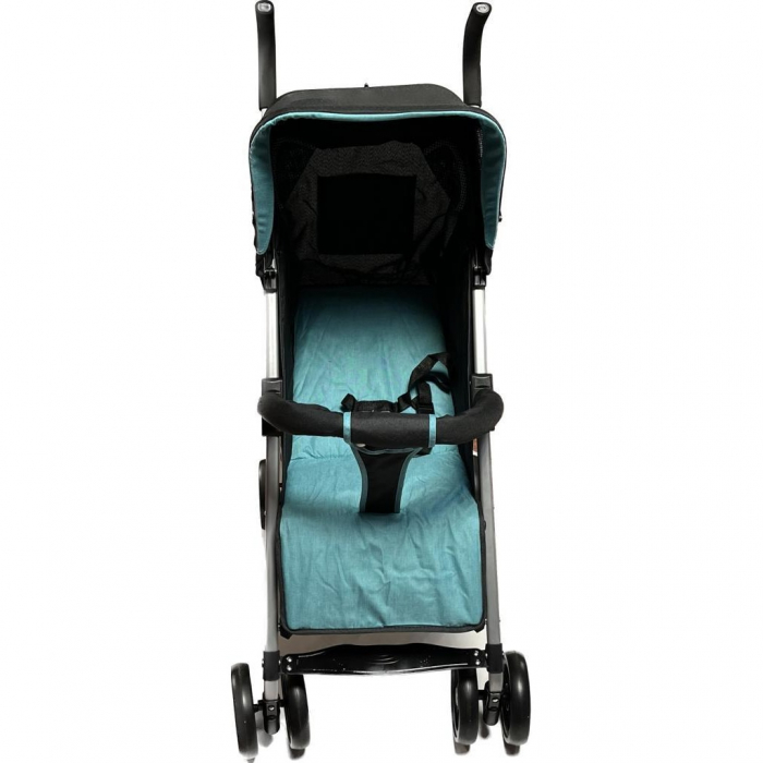Carucior Sport pentru Copii Ideal City Travel, Inchidere Compacta, Scaun Reglabil, Pozitie de Somn, Negru cu Albastru [6]