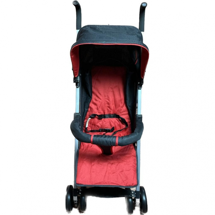 Carucior Sport pentru Copii Ideal City Travel, Inchidere Compacta, Scaun Reglabil, Pozitie de Somn, Negru cu Rosu [9]