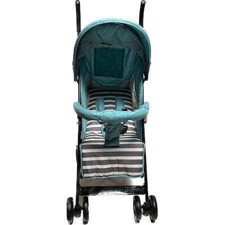 Carucior Sport pentru Copii Zebra City Travel, Inchidere Compacta, Scaun Reglabil 4 Pozitii, Pozitie de Somn, Albastru cu Gry [3]