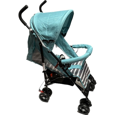 Carucior Sport pentru Copii Zebra City Travel, Inchidere Compacta, Scaun Reglabil 4 Pozitii, Pozitie de Somn, Albastru cu Gry [2]