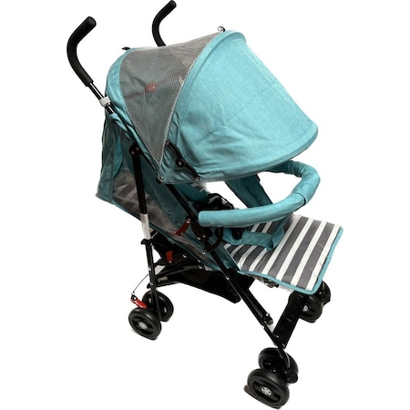 Carucior Sport pentru Copii Zebra City Travel, Inchidere Compacta, Scaun Reglabil 4 Pozitii, Pozitie de Somn, Albastru cu Gry [6]
