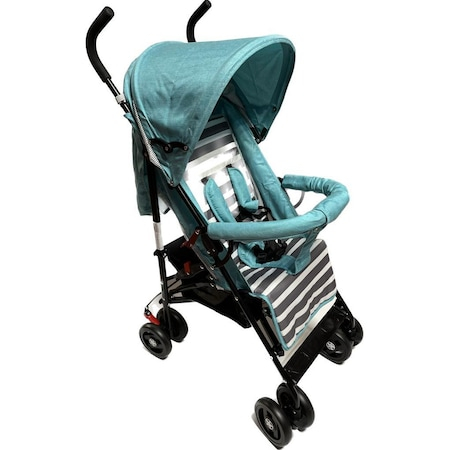 Carucior Sport pentru Copii Zebra City Travel, Inchidere Compacta, Scaun Reglabil 4 Pozitii, Pozitie de Somn, Albastru cu Gry [7]