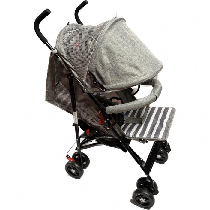 Carucior Sport pentru Copii Zebra City Travel, Inchidere Compacta, Scaun Reglabil 4 Pozitii, Pozitie de Somn, Gry cu Alb [4]