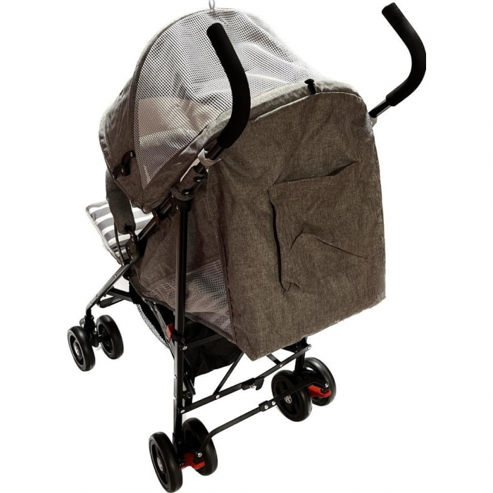 Carucior Sport pentru Copii Zebra City Travel, Inchidere Compacta, Scaun Reglabil 4 Pozitii, Pozitie de Somn, Gry cu Alb [5]