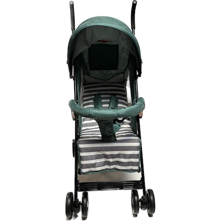 Carucior Sport pentru Copii Zebra City Travel, Inchidere Compacta, Scaun Reglabil 4 Pozitii, Pozitie de Somn, Verde cu Gry [6]