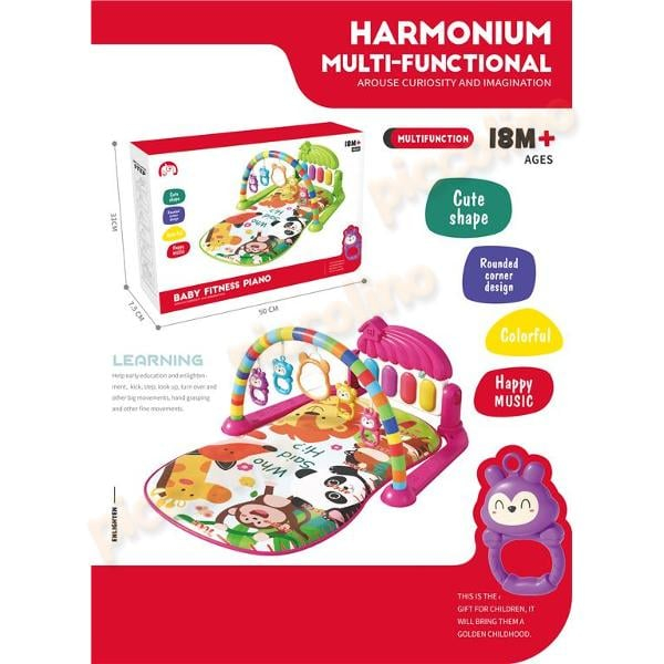 Centru de Activitati si Joaca, Saltea Interactiva pentru Copii / Bebe cu Sunete, Multifunctional, Pian si Oglinda Detasabile, Jucarii Zornaitoare, 4 Moduri de Joaca Interactive si Educative [2]