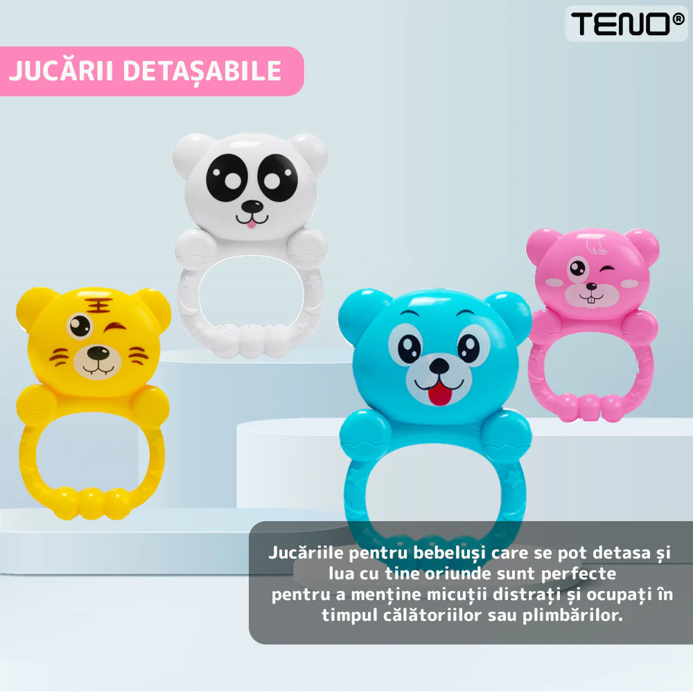 Centru de Activitati si Joaca, Saltea Interactiva pentru Copii / Bebe cu Sunete, Multifunctional, Pian si Oglinda Detasabile, Jucarii Zornaitoare, 4 Moduri de Joaca Interactive si Educative [8]