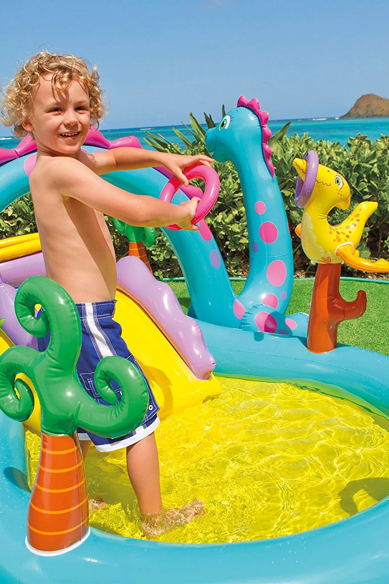 Centru de Joacă Multifunctional pentru Interior sau Exterior tip Piscină Dinozaur Park - Dinoland Play Center 302 x 229 x 112 cm + Pompa Intex Manuala [18]