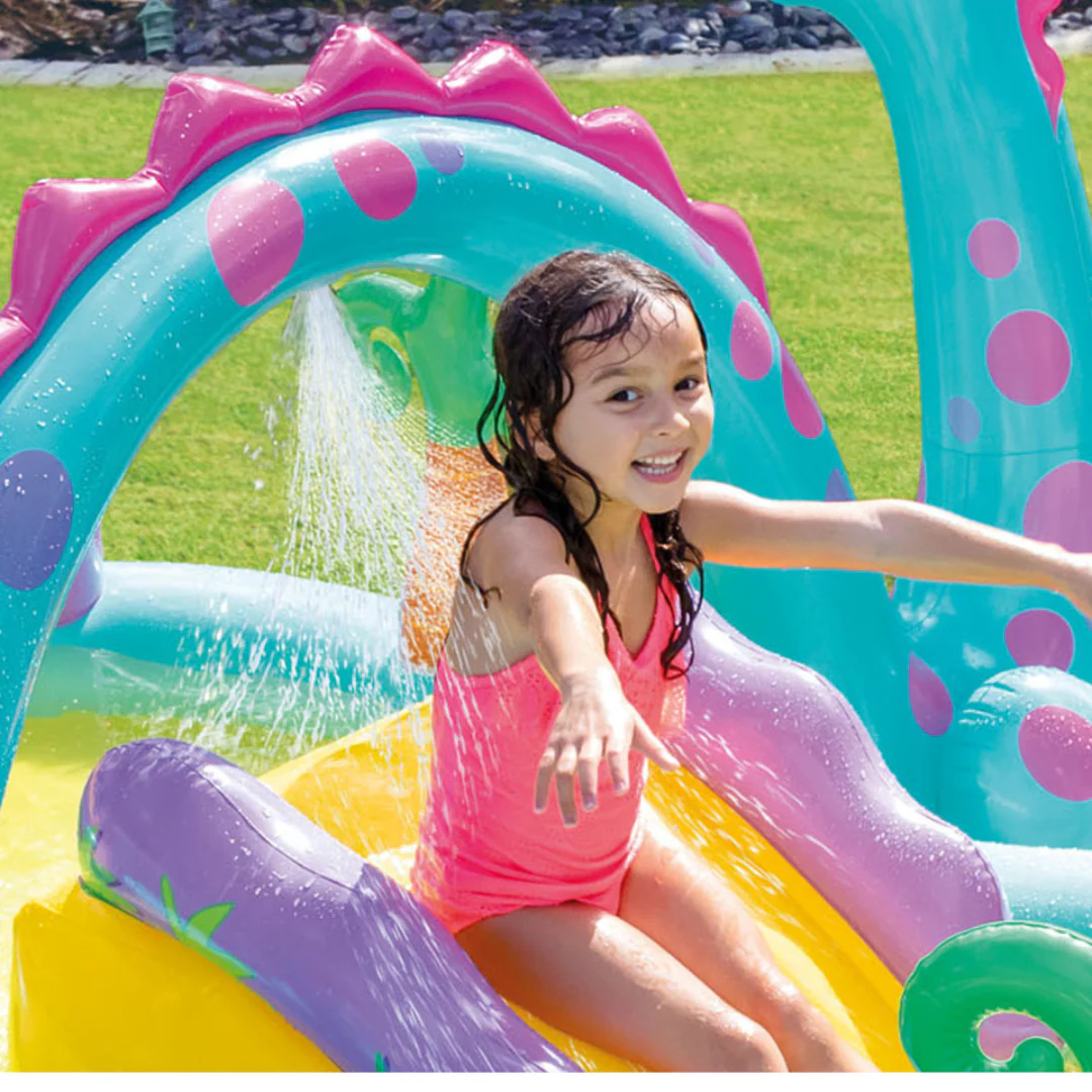 Centru de Joacă Multifunctional pentru Interior sau Exterior tip Piscină Dinozaur Park - Dinoland Play Center 302 x 229 x 112 cm + Pompa Intex Manuala [5]