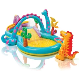 Centru de Joacă Multifunctional pentru Interior sau Exterior tip Piscină Dinozaur Park - Dinoland Play Center 302 x 229 x 112 cm + Pompa Intex Manuala [27]